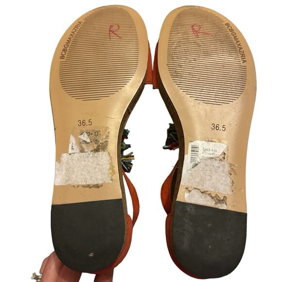 ⭐ 🔥 50% OFF CLEARANCE — FINAL PRICE BCBG MAXAZRIA Delfina Leather Sandals 36.5 - Picture 6 of 6